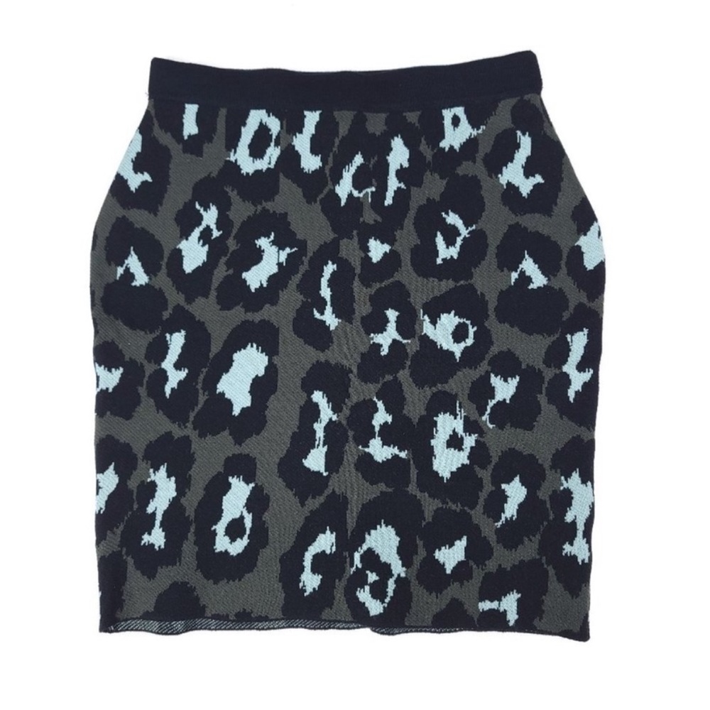 Olive Leopard Sweater Skirt